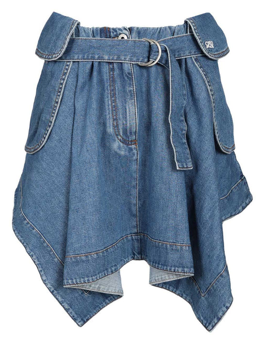 Denim Cargo Skirt Skirts Light Blue