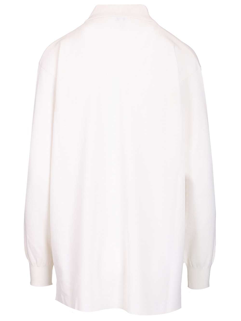 Loewe Cashmere And Silk Blend Polo Shirt Knitwear - White | 01cffa84370754113e00b32c2ba15d00965bf8c2