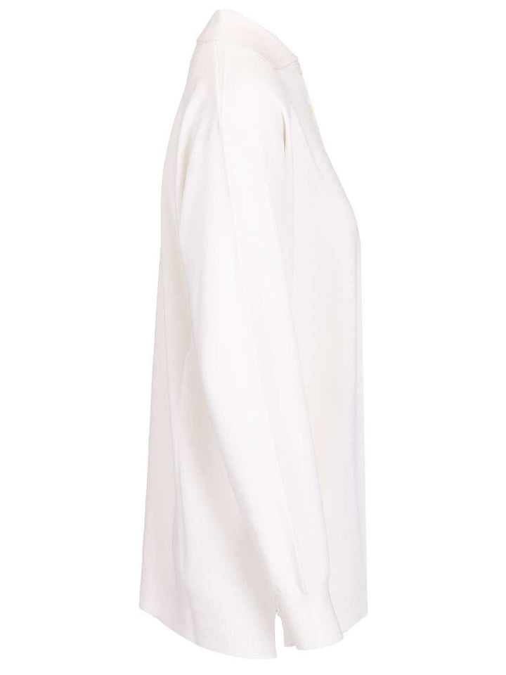Loewe Cashmere And Silk Blend Polo Shirt Knitwear - White | 17c6efda9eef63bd0549b9b74001c9362ece6208
