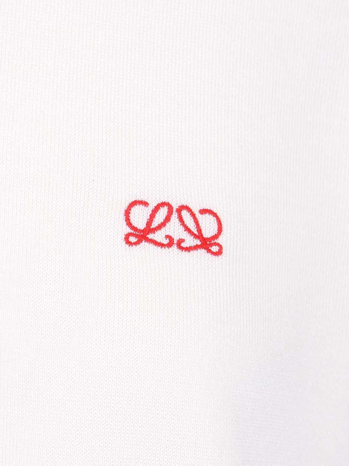 Loewe Cashmere And Silk Blend Polo Shirt Knitwear - White | 10902813e512ba391f5c0c0caf6e8f517cd5cfda