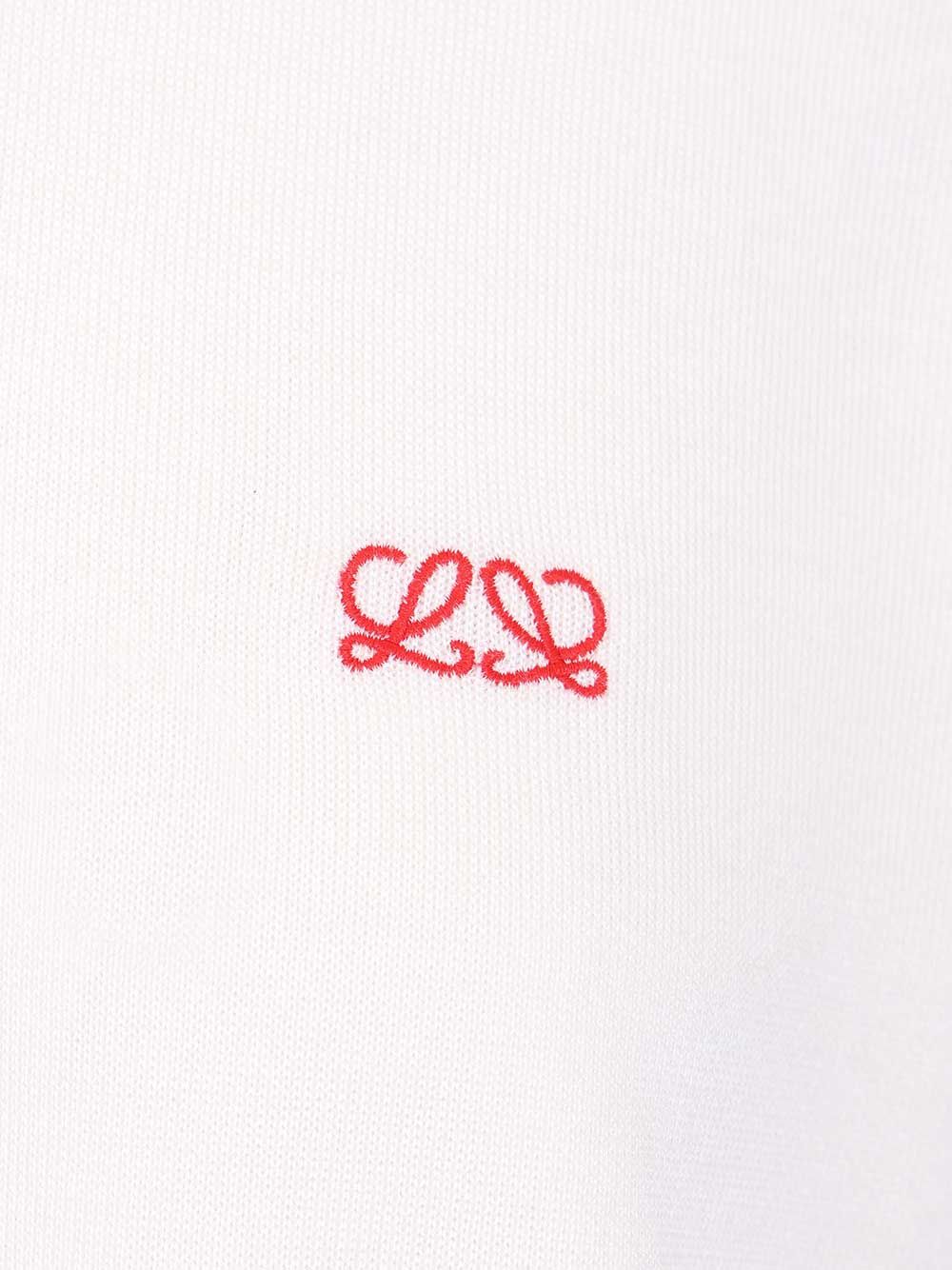 Loewe Cashmere And Silk Blend Polo Shirt Knitwear - White | 10902813e512ba391f5c0c0caf6e8f517cd5cfda