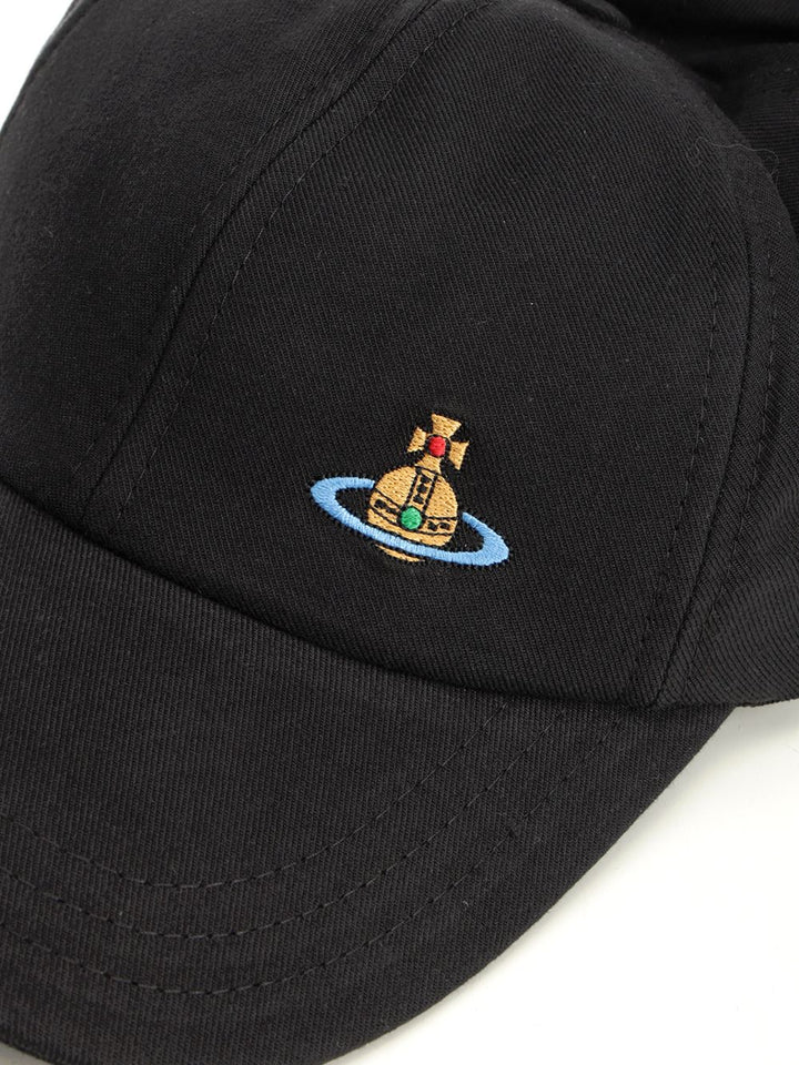 Vivienne Westwood Orb Cap Hats - Black | f5cf2e7bb8d6b1b6690151dad59cccf4dbaef320