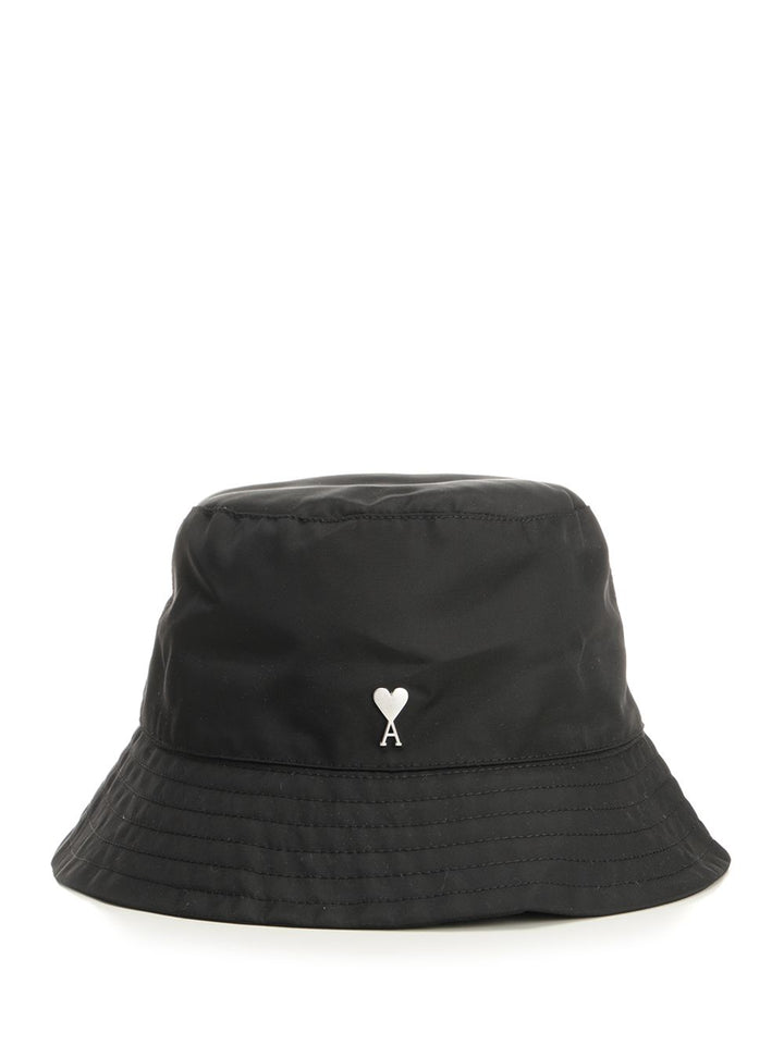 Ami Ami De Coeur Stud Bucket Hat Technical Nylon Hats - Black | 8b5d14bbe5122a9f8cbac7b24fc2d876506b46ef