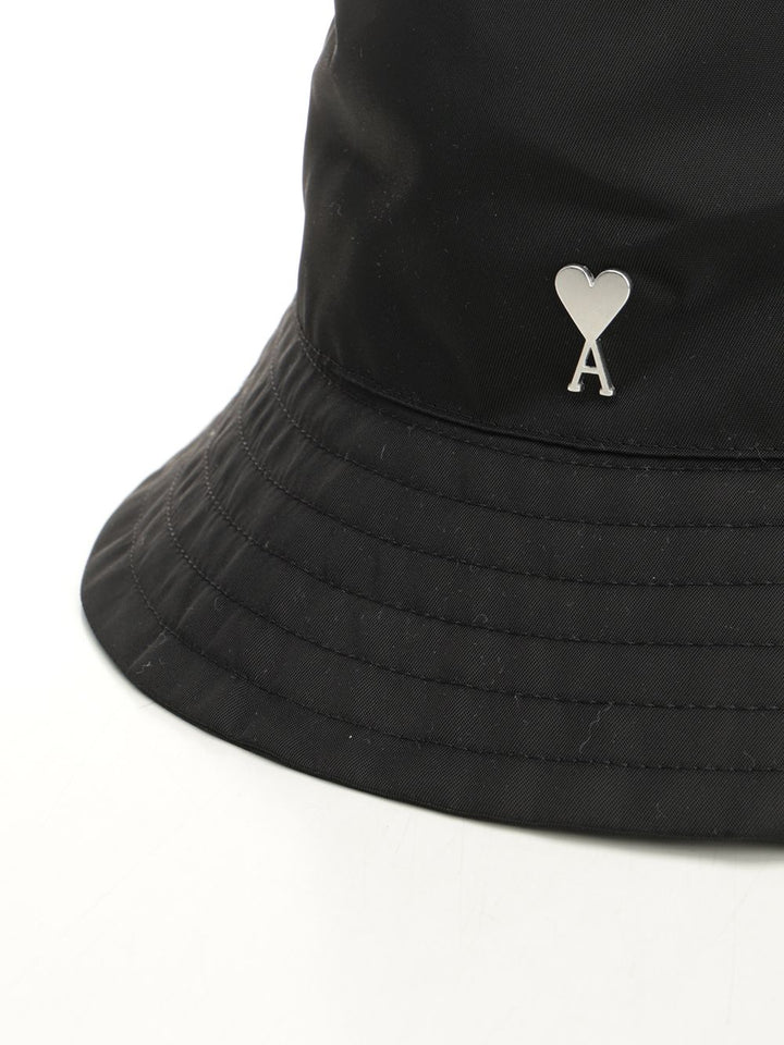 Ami Ami De Coeur Stud Bucket Hat Technical Nylon Hats - Black | 69b251460fadc7b7398afe30792d9e72308a75a9