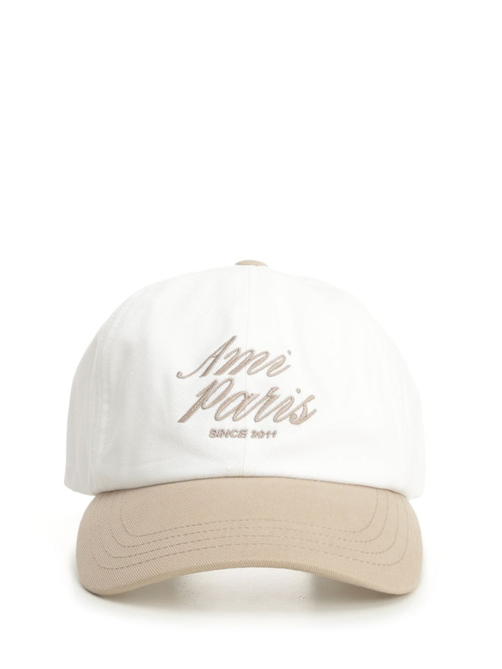 Ami Bicolor Ami Paris Cap Cotton Gabardine Hats - Beige | 44ee4f67b095355807ab510916d5e9366e15d682
