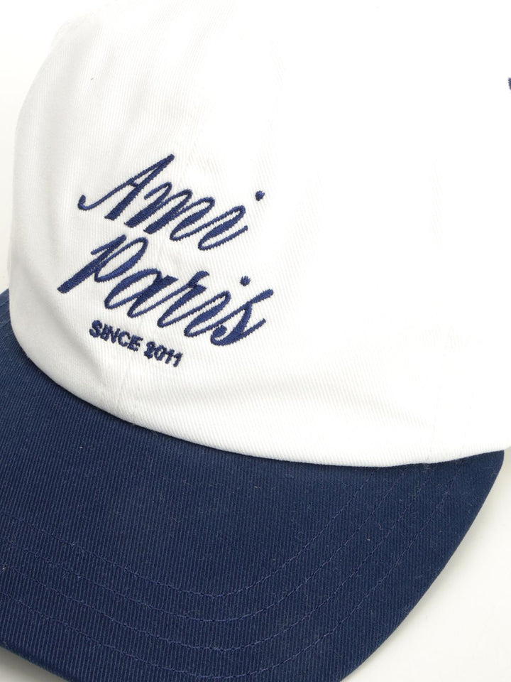 Ami Bicolor Ami Paris Cap Cotton Gabardine Hats - White | 0a70431489caa5e9528b83217f324659a59ed469