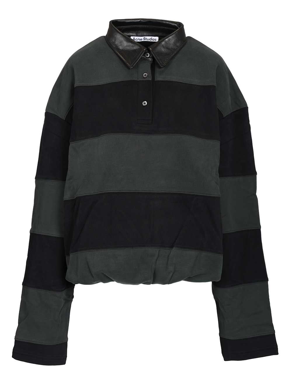 Acne Studios Striped Polo Sweater Polo shirt - Green | 21c2ce5aef47f89c97c26fbf82e5a960e67b7a37