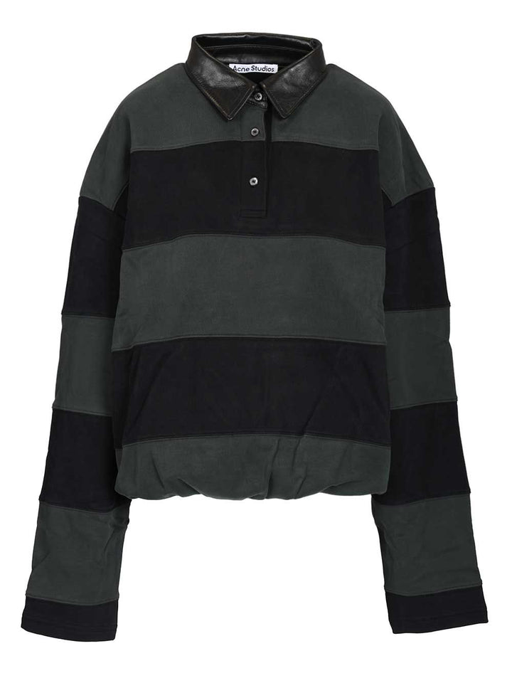 Acne Studios Striped Polo Sweater Polo shirt - Green | 21c2ce5aef47f89c97c26fbf82e5a960e67b7a37