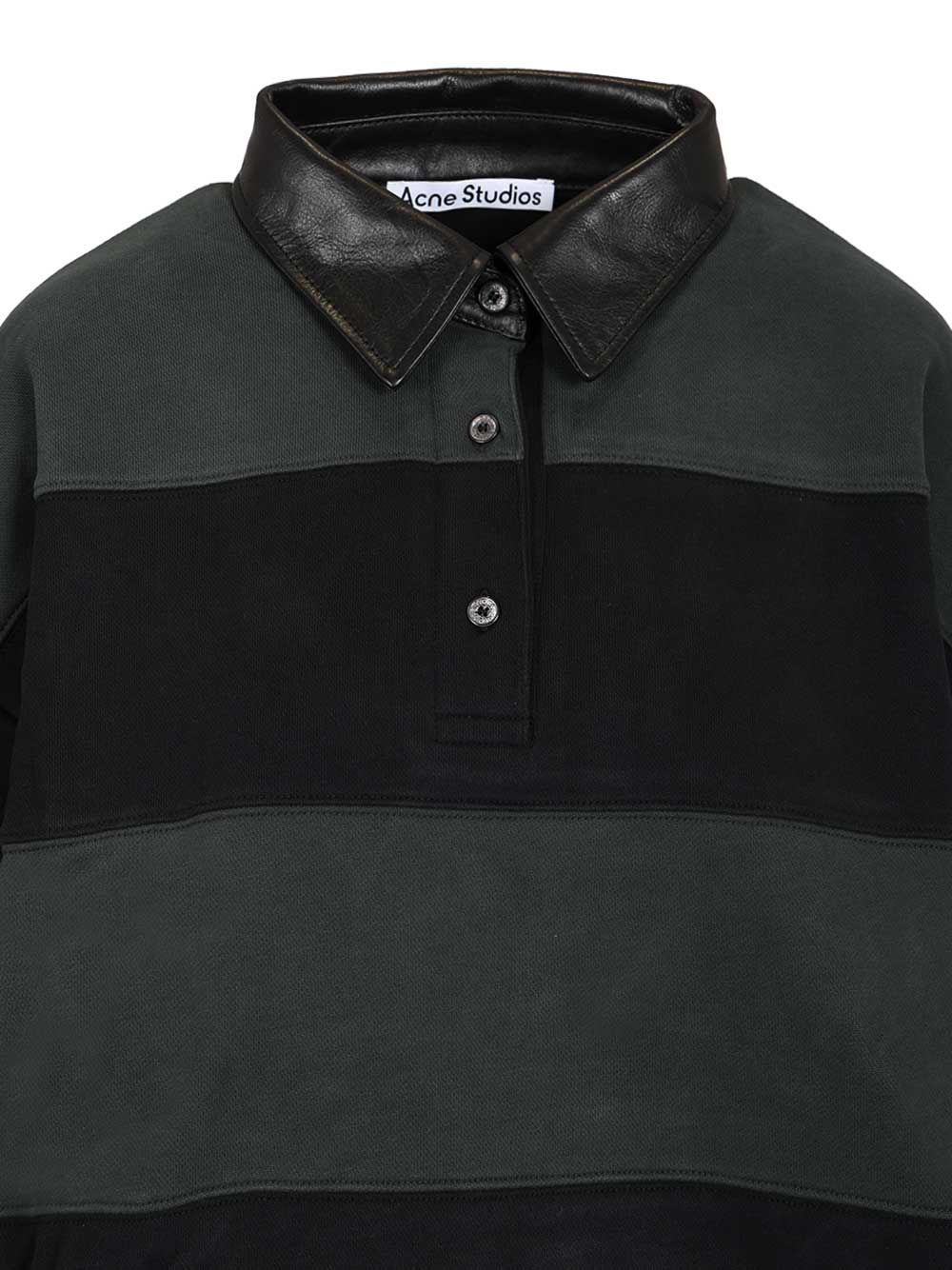 Acne Studios Striped Polo Sweater Polo shirt - Green | 77b31348544be4ba4bf75a7bc47b5c64a1036f8a