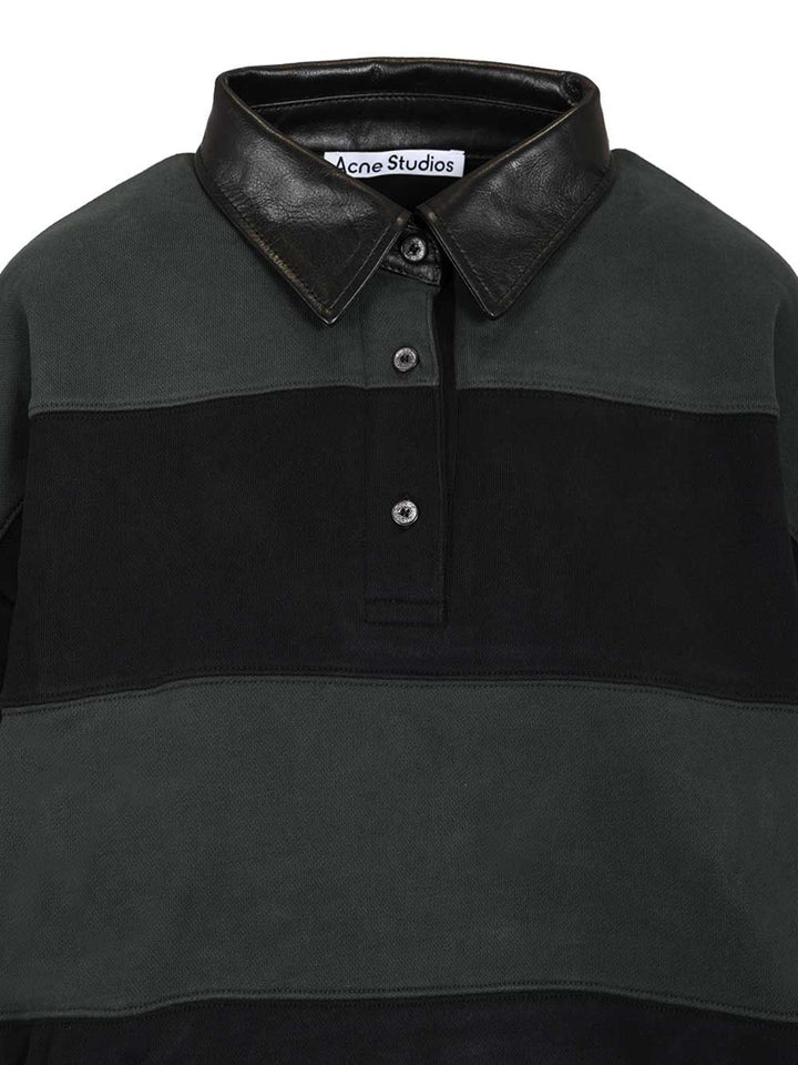 Acne Studios Striped Polo Sweater Polo shirt - Green | 77b31348544be4ba4bf75a7bc47b5c64a1036f8a
