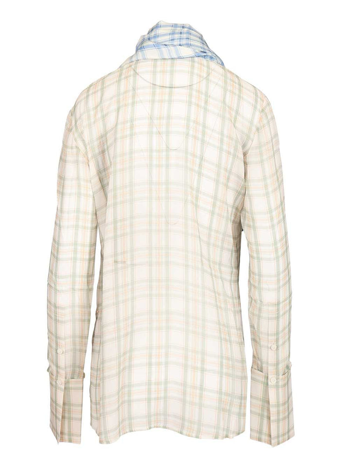 Acne Studios Silk Blouse With Scarf Shirts - Green | 0d9ee3d8933f0b78f72bba1facfa5ef4f838a0ad