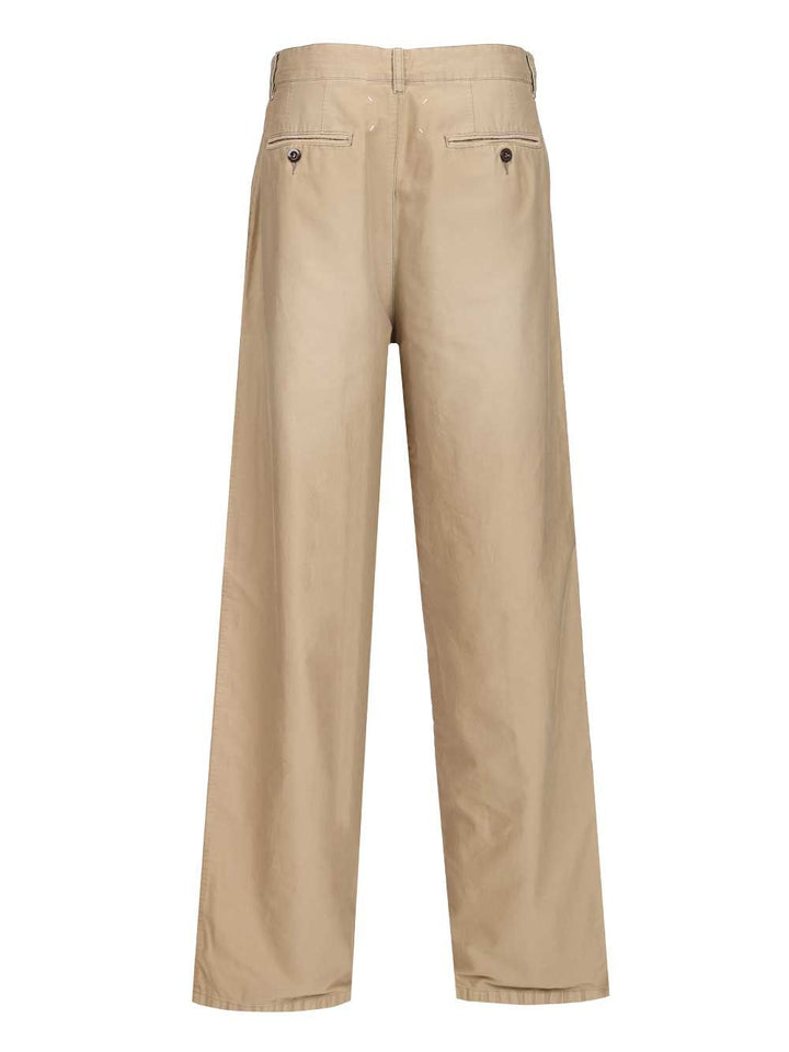 Maison Margiela Cotton Trousers - Beige | 428c11acbb6c839eb1c798005f0da1875797f6f3