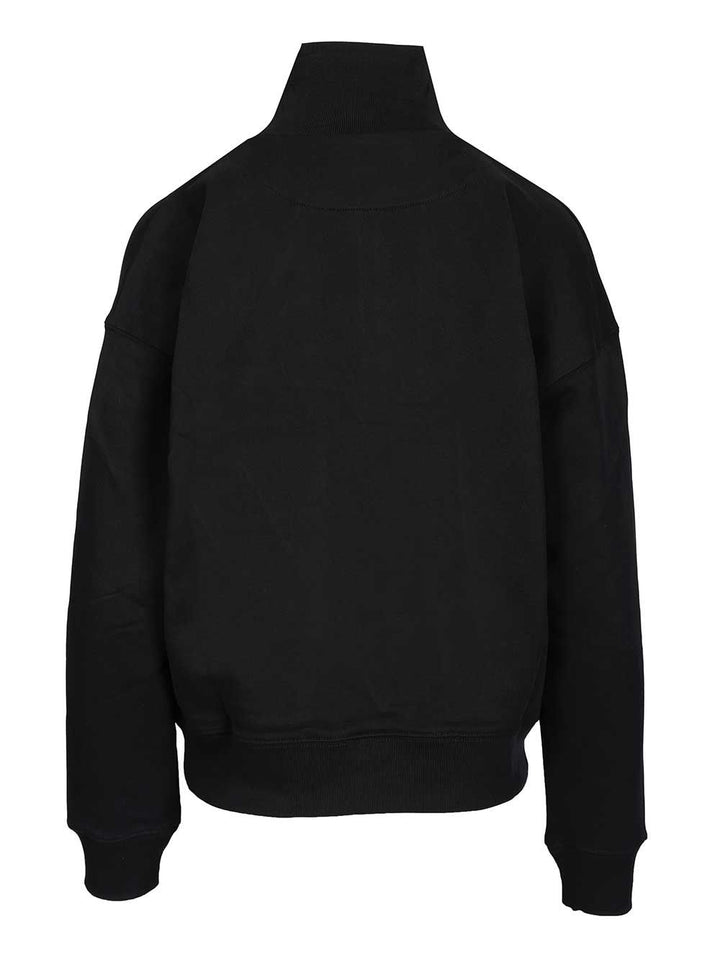 Maison KitsunÉ Baby Fox Half Zipped Sweatshirt Sweatshirts - Black | ad307d835c14a2c65dfa420b0356460d268faf99