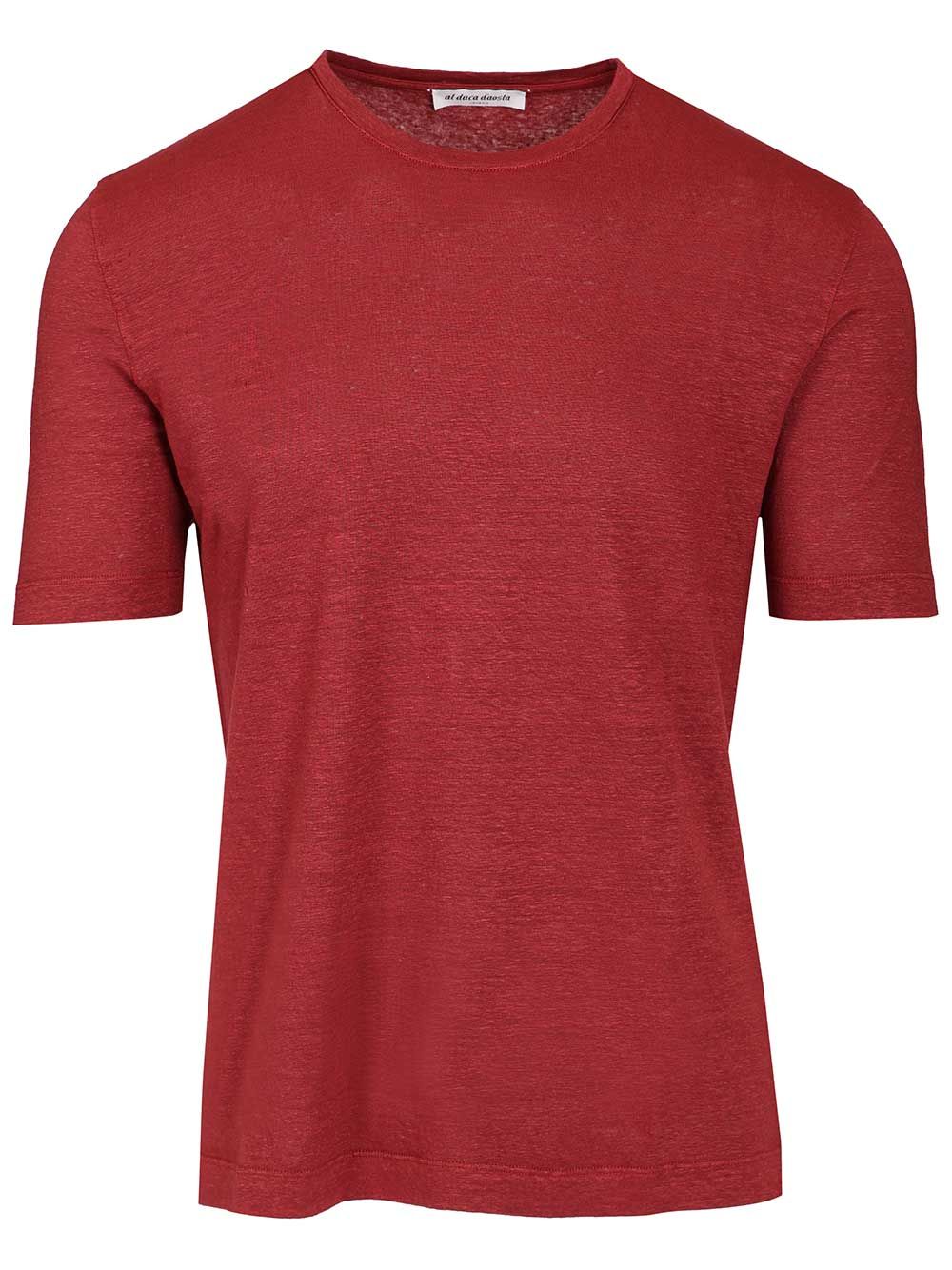 Al Duca D'Aosta Linen T-Shirt - Bordeaux | 798ce6c6be8d54f2360231ff50bdbc08f7ff867d