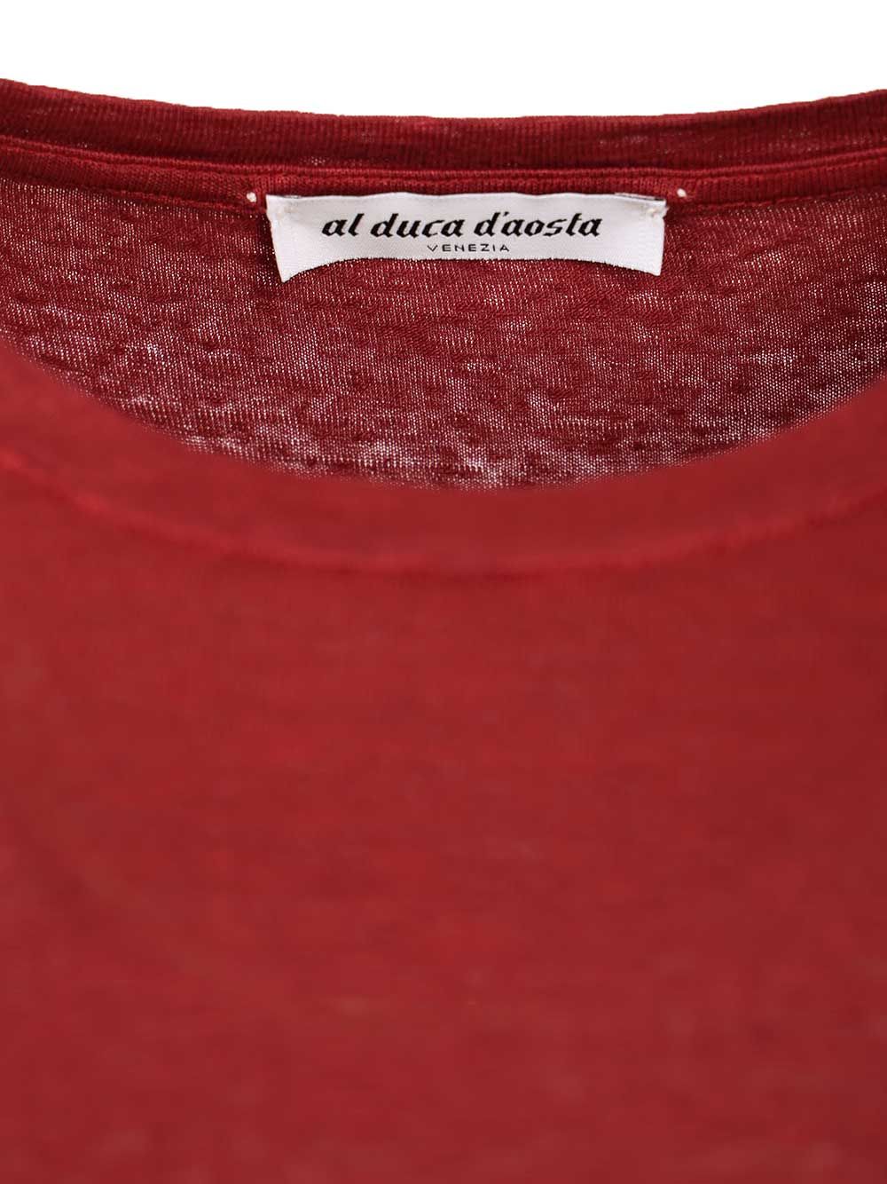 Al Duca D'Aosta Linen T-Shirt - Bordeaux | fa09bc3dd2676c8d6428e084b4f3448065b33a66