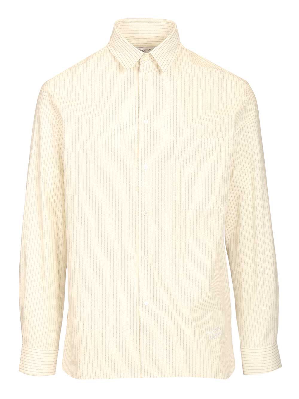 Maison KitsunÉ Striped Oversize Shirt Shirts - White | 7289878d2abc51263cf4056ebf2a9421aae6994f
