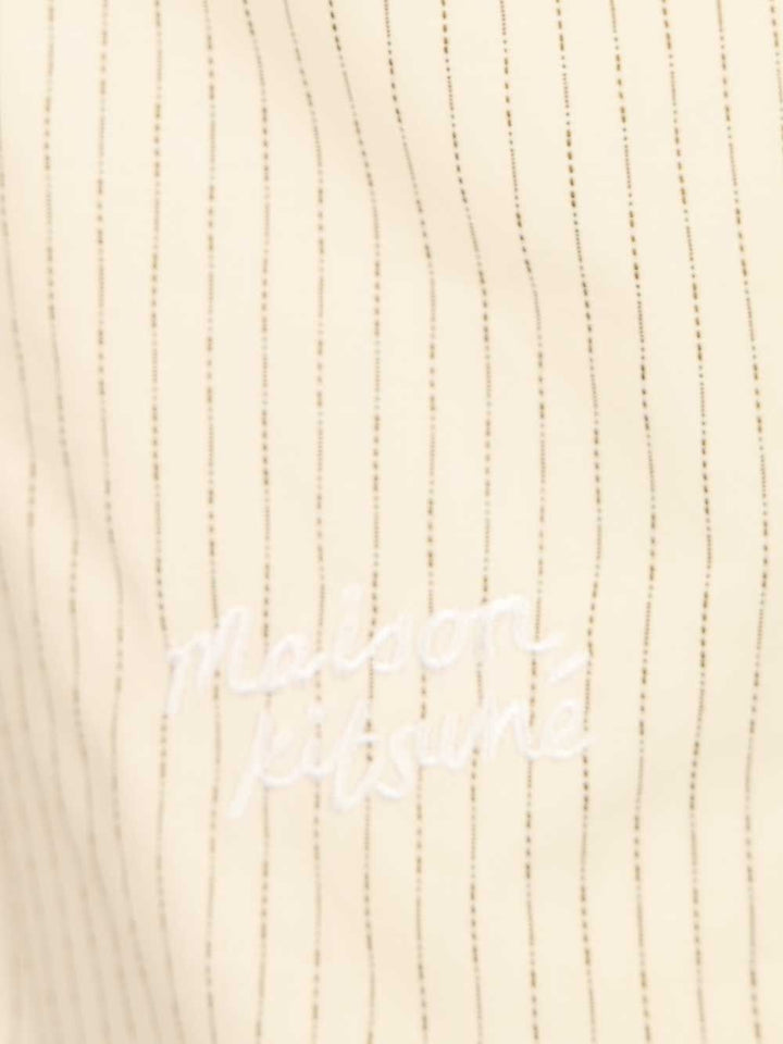Maison KitsunÉ Striped Oversize Shirt Shirts - White | 810579836fe2f1b7306a6a8964763b232ce84b8f