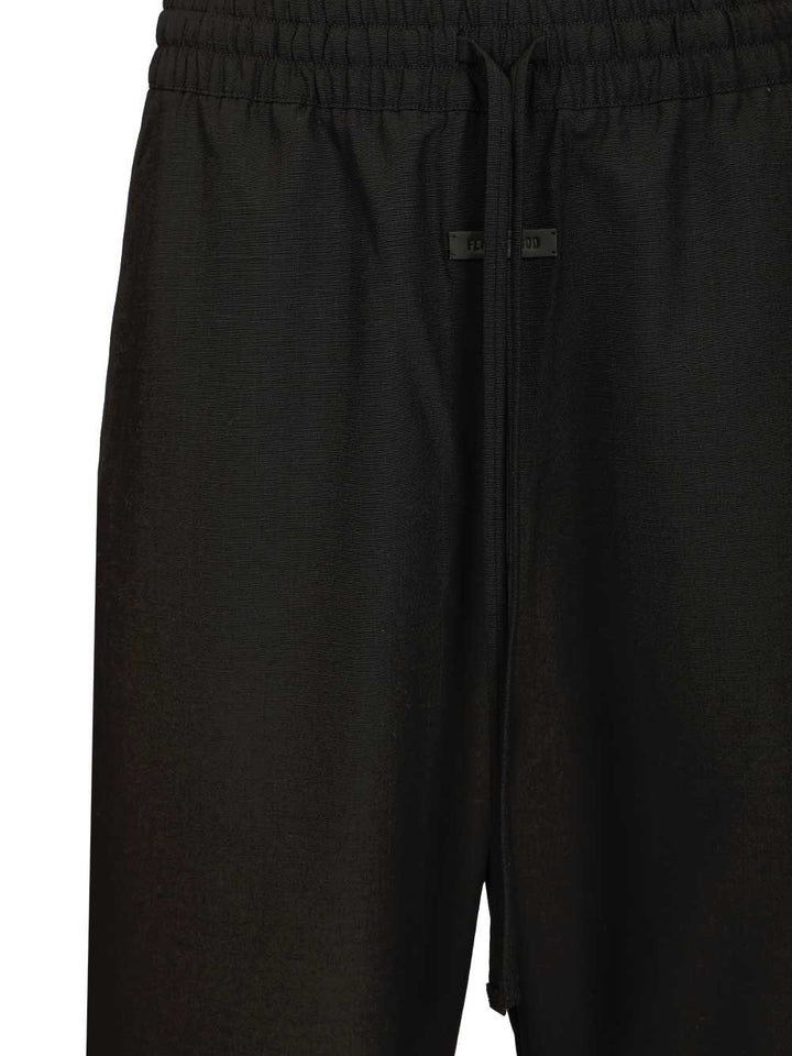 Fear Of God Wide Leg Drawstring Pants Trousers - Black | 801a8a7628e0fa60d2a03121fa17dfebe6c72531