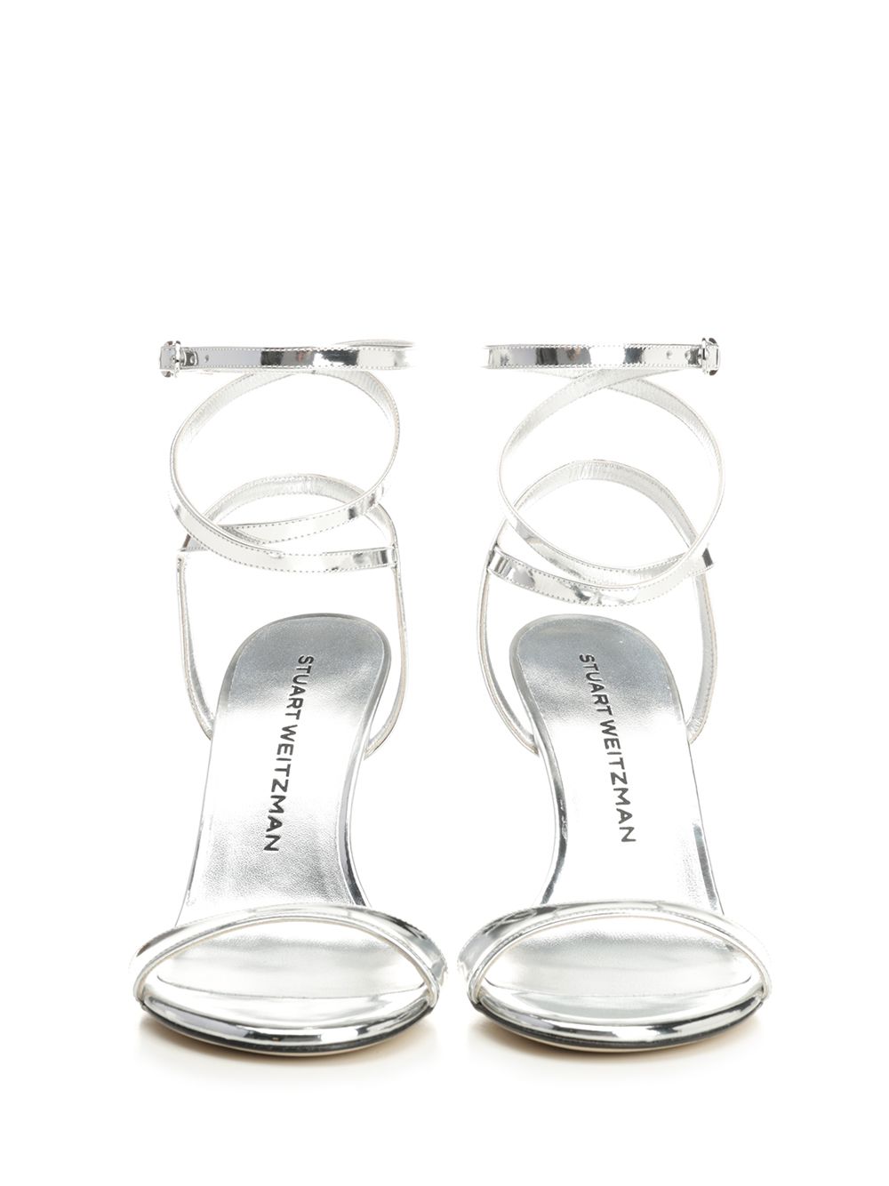 Stuart Weitzman Nudistini Wrap 100 Sandals - Silver | add374445213f5140308563467a8944ede182a00