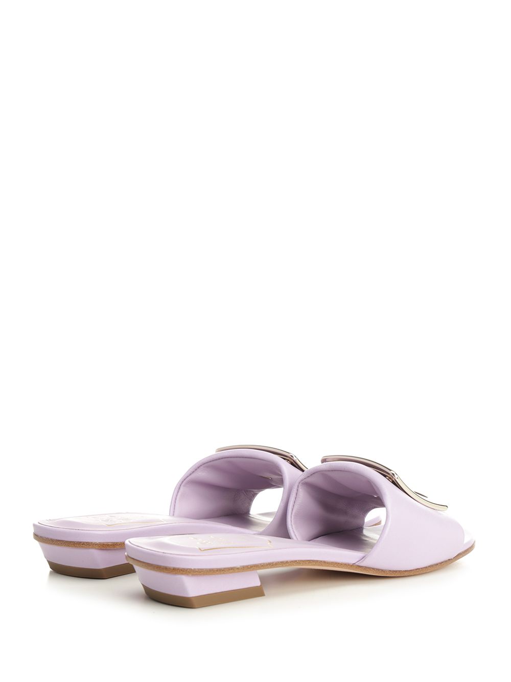 Roger Vivier Belle Vivier Leather Mules Sandals - Violet | eb497ae985e7921de2c72f5ddda8411195c7d543