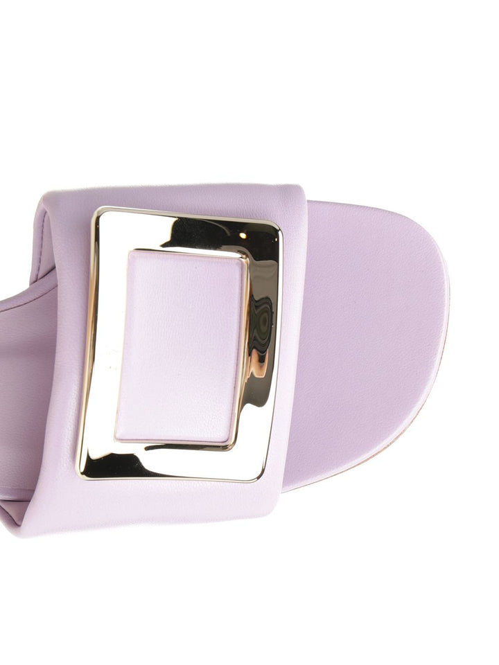 Roger Vivier Belle Vivier Leather Mules Sandals - Violet | b8fe086fa39504b0c5f677f8b46bf48a224ac955