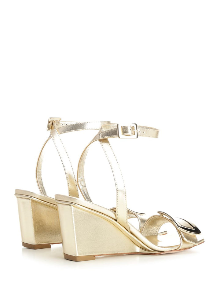 Roger Vivier Belle Vivier Wedge Sandals - Gold | 33cce534fd6b924979a3914422cb3bbc63937f93