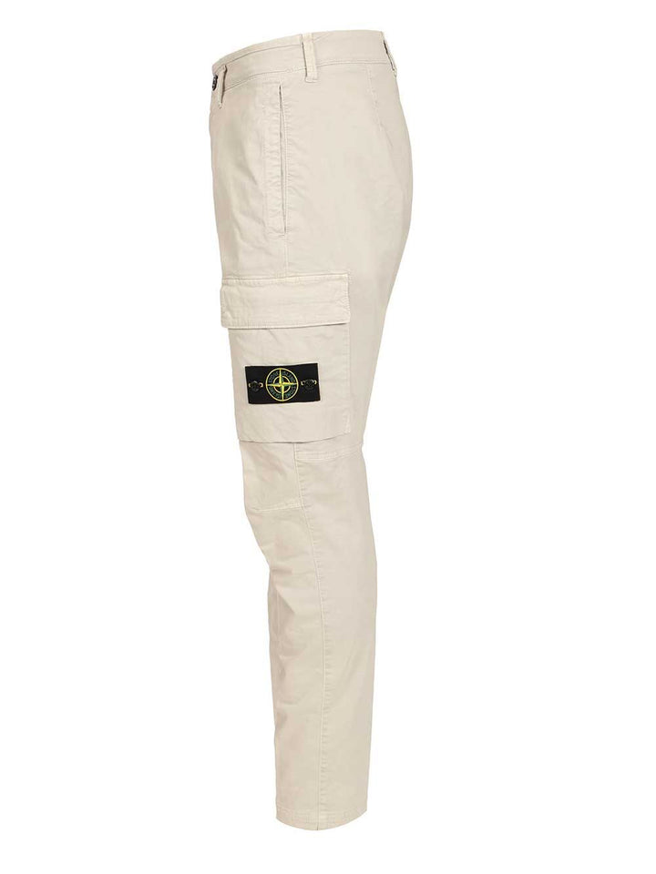 Stone Island Cargo  In Broken Cotton Twill Trousers - Grey | 3dd688f6b0a32176dc1474f50620d468d286d734