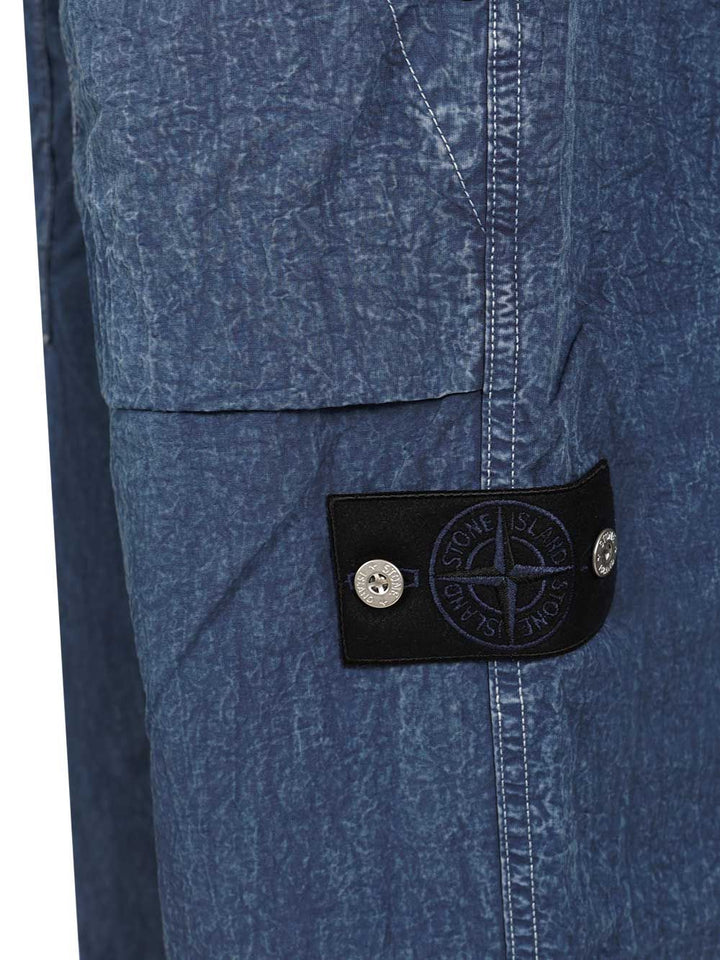 Stone Island Denim Research Hollow Fibre Nylon Indigo-Tc + Marmo Corrosion Indigo Trousers - Blue | 83cbde159b07a3d7c4859b5502f650af4b4395c7