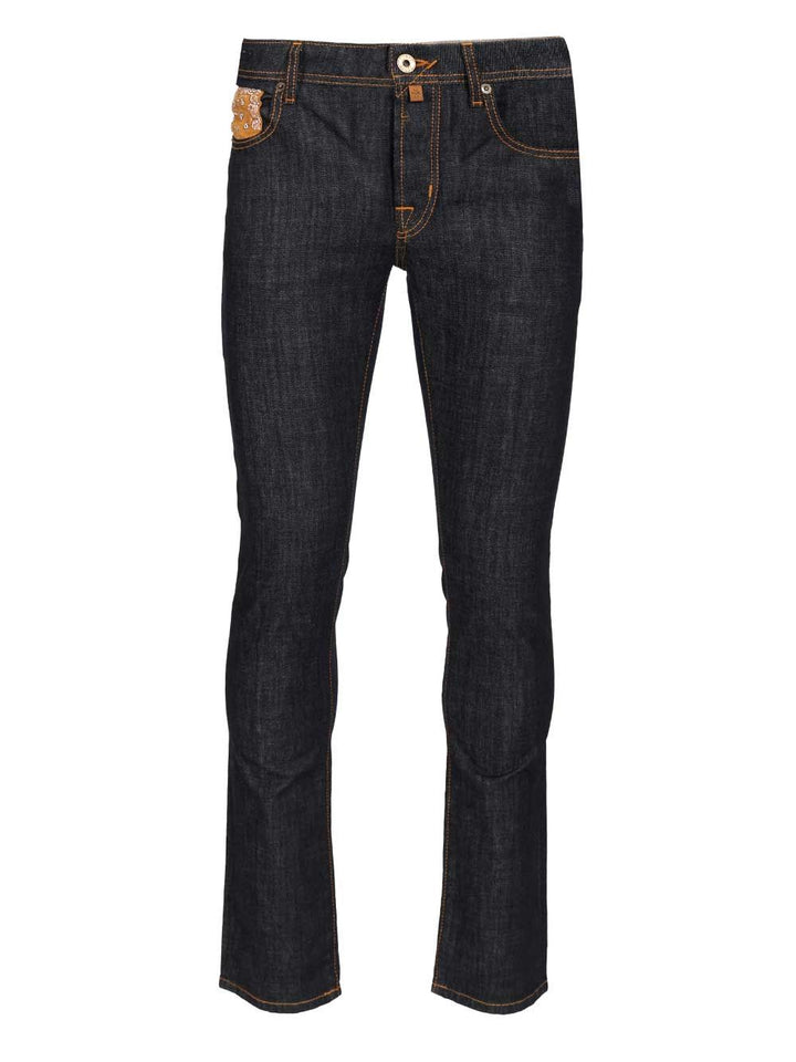 Jacob Cohen 5 Pkt Slim Fit Bard V1 11 Oz Blu Salpa Beige Jeans - Blue | 97e8d8780548c4fa79fd285d37504fc3924aff2a