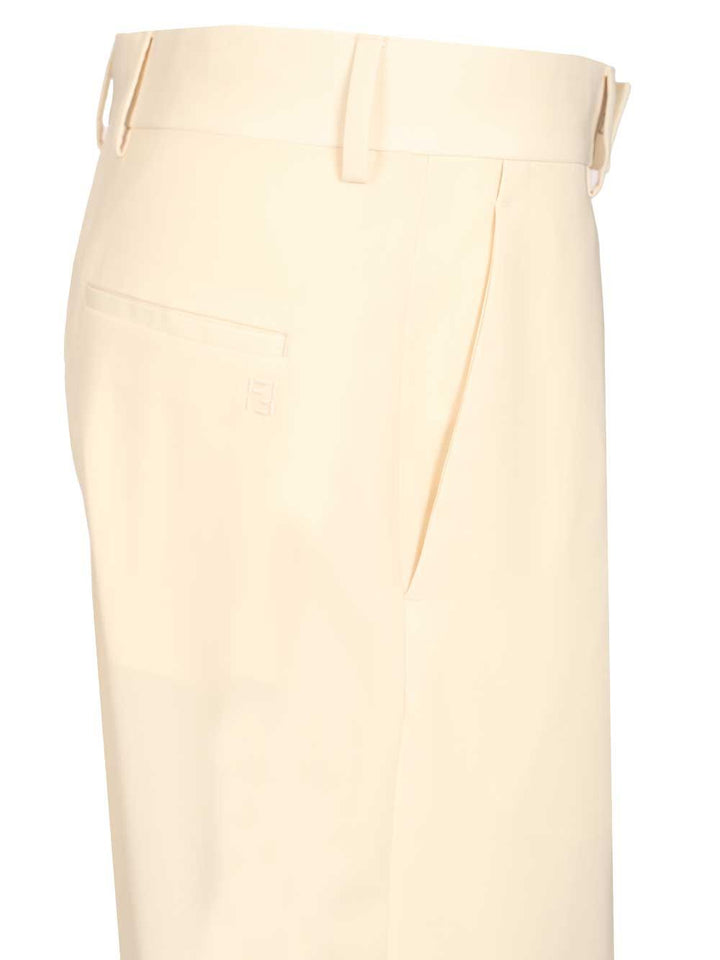Fendi Adv - Look 77 - Straight Leg Gabardine Pants Trousers - Beige | 7d3b1e24b1d0166d4f227f4ccd9a979b68fbb328