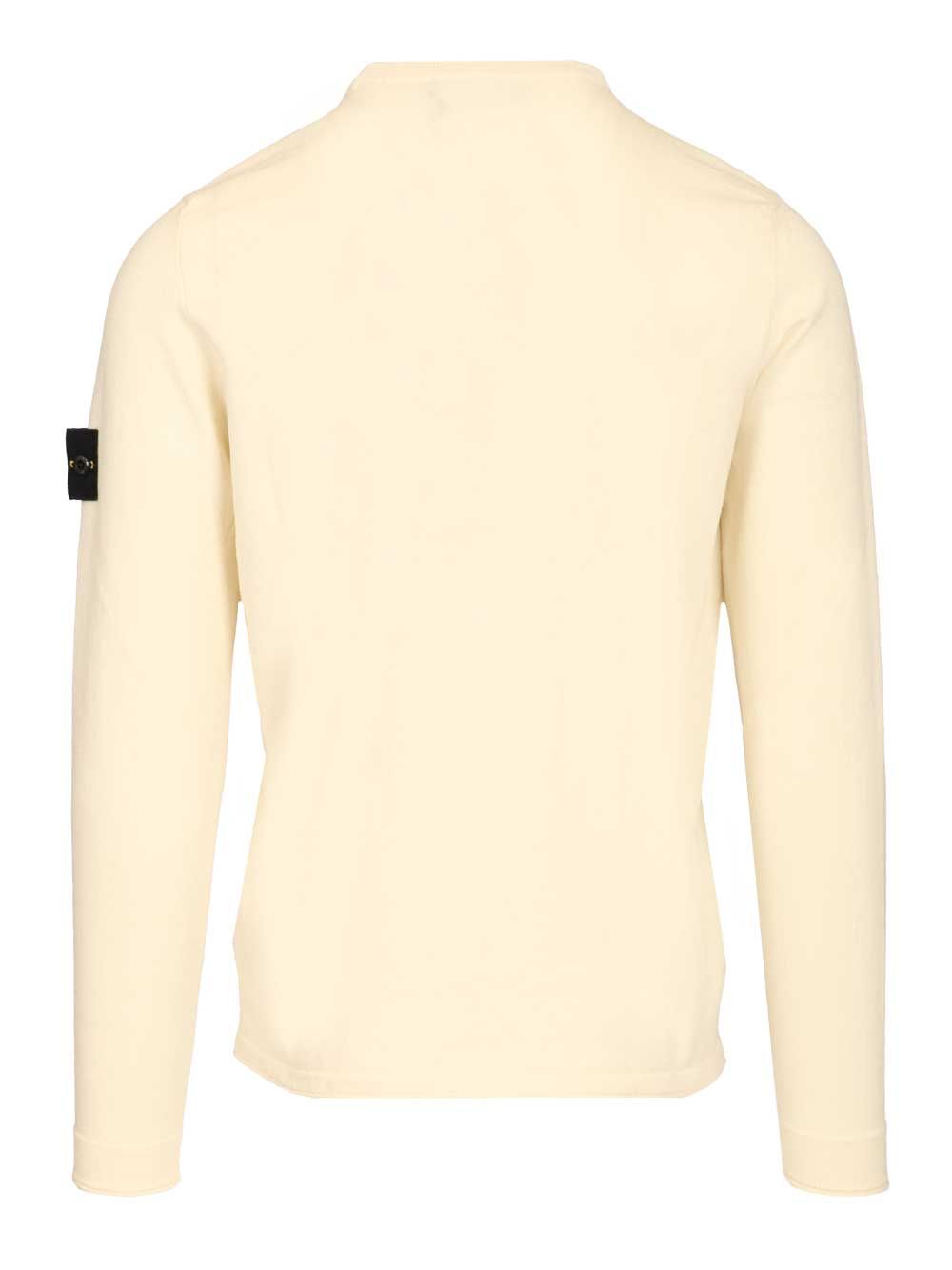 Stone Island Lightweight Organic Cotton Sweater Knitwear - White | 79463eb9abefc88ac6fd1da4a16eda915c4d4e98