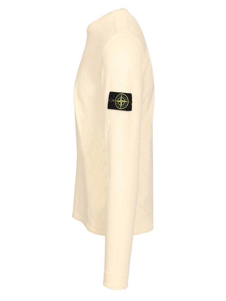 Stone Island Lightweight Organic Cotton Sweater Knitwear - White | 93f65b79776d7101b38ddc13ebe85d07dd0a49da