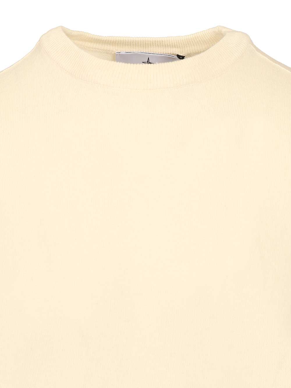 Stone Island Lightweight Organic Cotton Sweater Knitwear - White | 81ec83e5ea076f695090258abf2190dfa8eb484b
