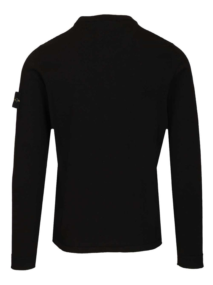 Stone Island Lightweight Organic Cotton Sweater Knitwear - Black | b773dfccf68aad223f37210fa385b798bb555b52