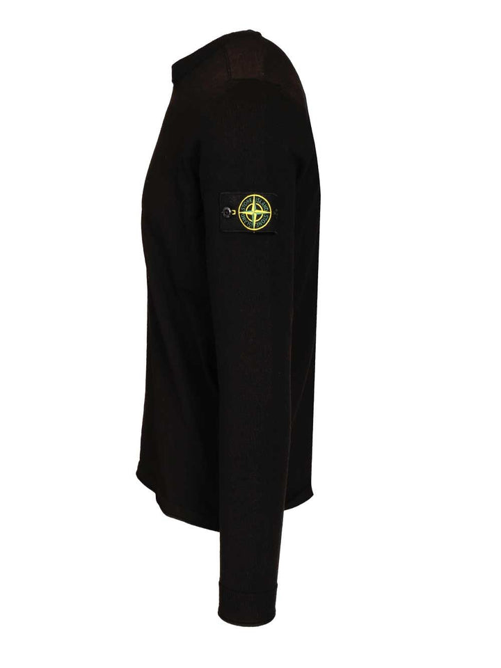 Stone Island Lightweight Organic Cotton Sweater Knitwear - Black | 0111fd3e4244f8f954b7418d49b813484287e0d8