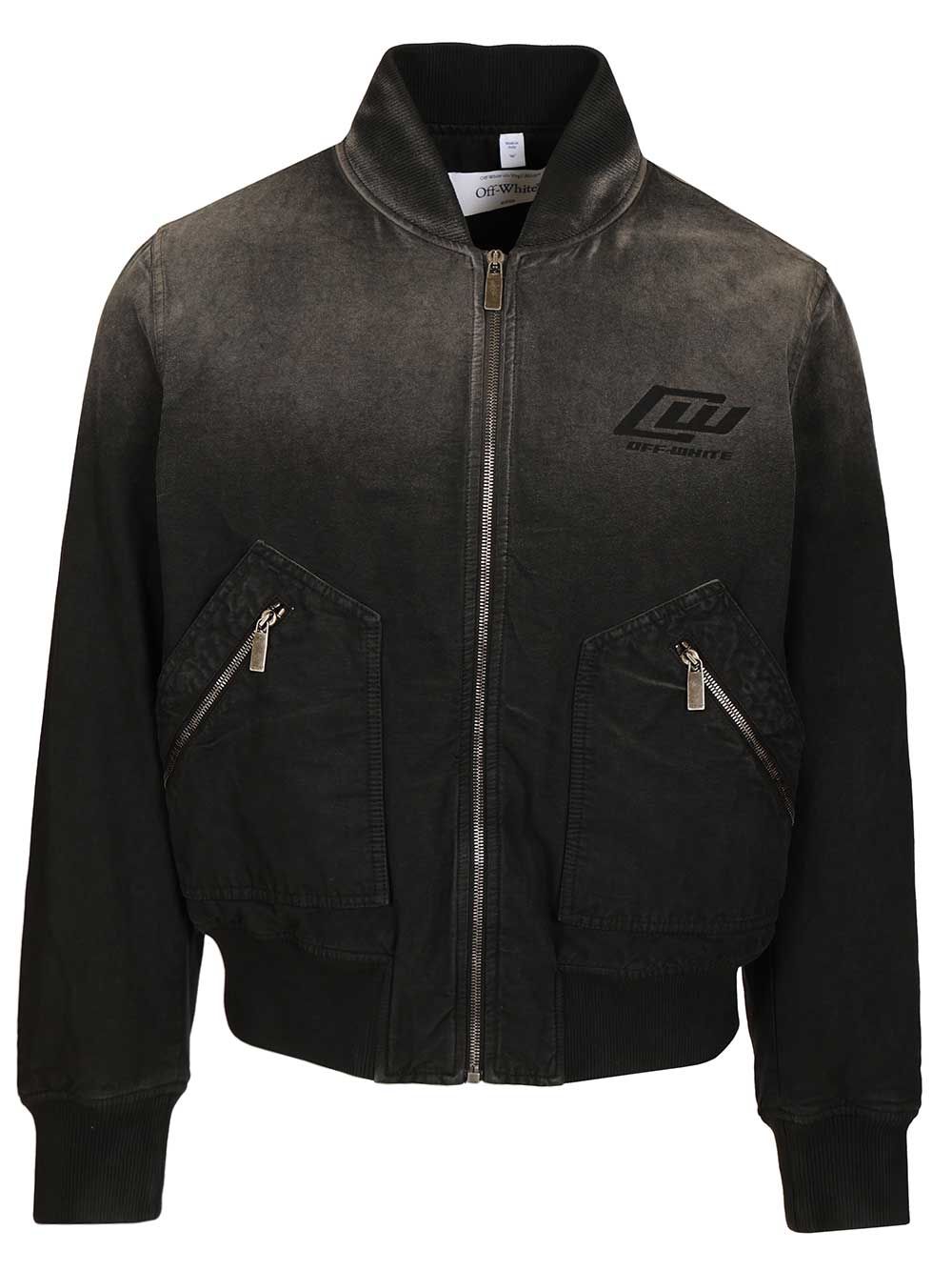 Off-White Owr Grad Cot Reg Bomber Black Jackets - Black | 92a77f1d883521996cb2bce5195f1b44b5ce1ff1