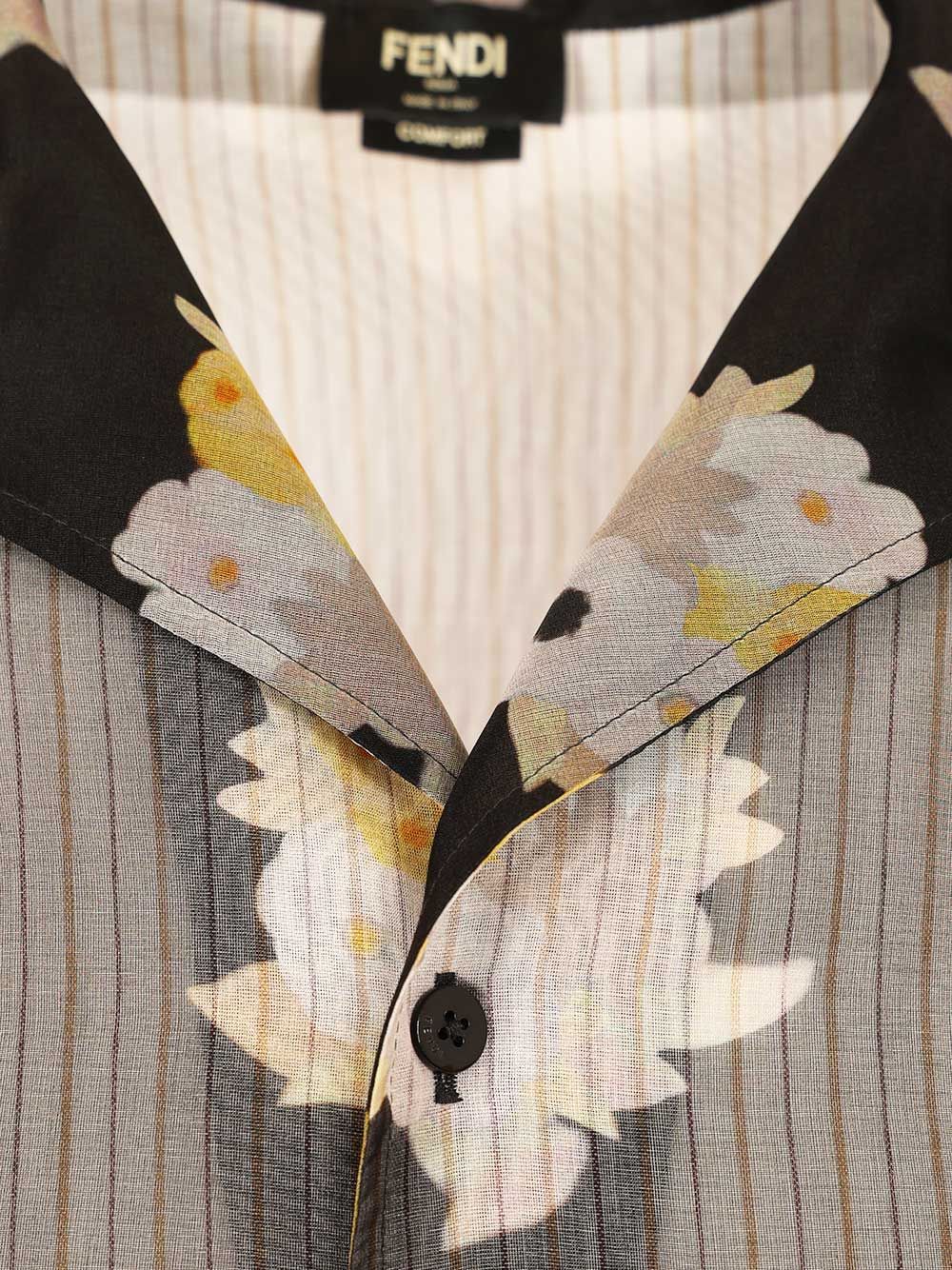 Fendi Adv - Look 77 - Organza Flower Print Bouqet Shirt Shirts - Multicolor | f86f94bfc85124c75833a0fd114907c527f7dfaf