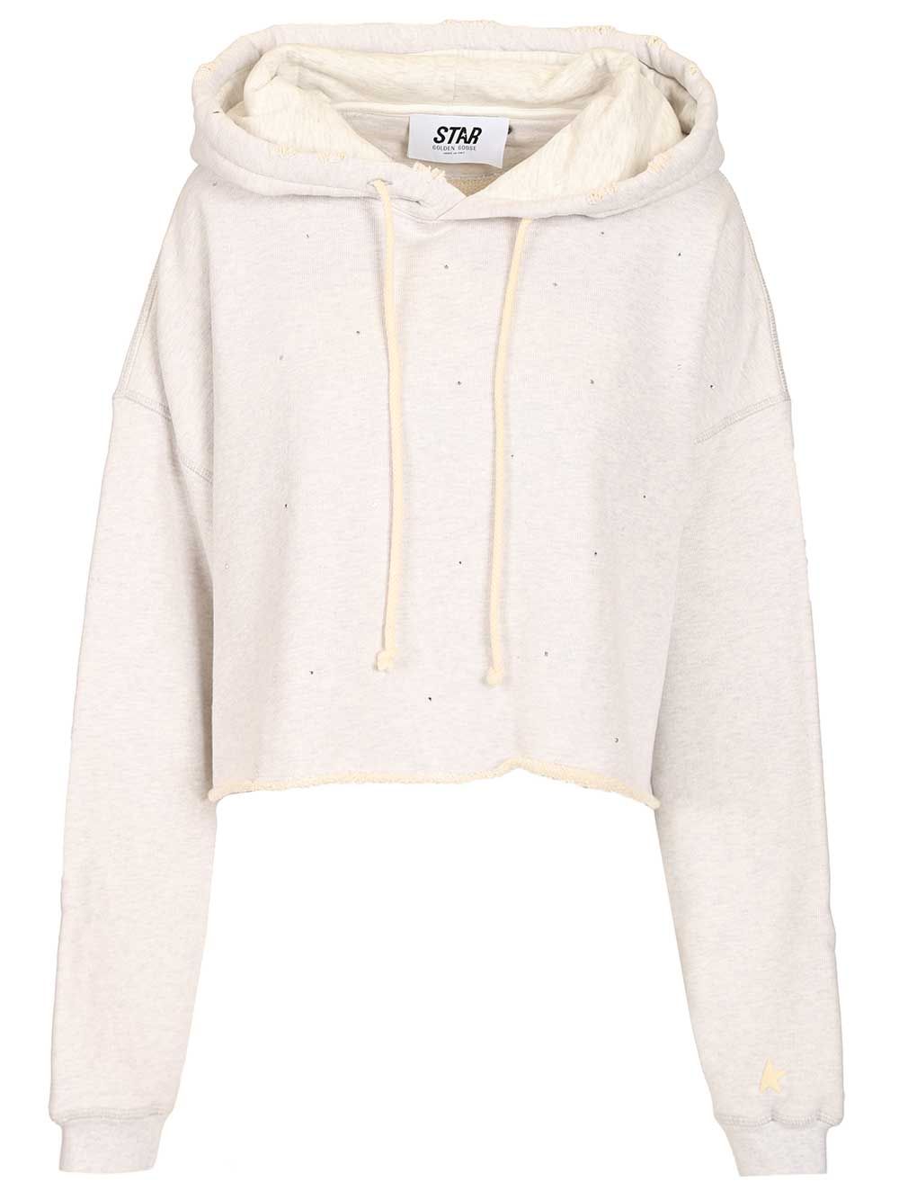 Golden Goose Deluxe Brand Star Crop Sweatshirt Sweatshirts - Grey | 4b699a84ce67766e1567bd58cd0c89c766a2a291