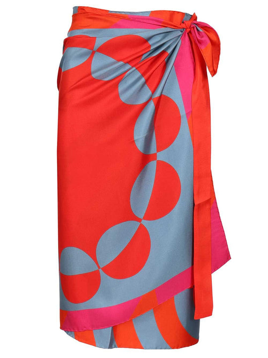 Scarfy Skirt Pareo Geometric Print Skirts Multicolor