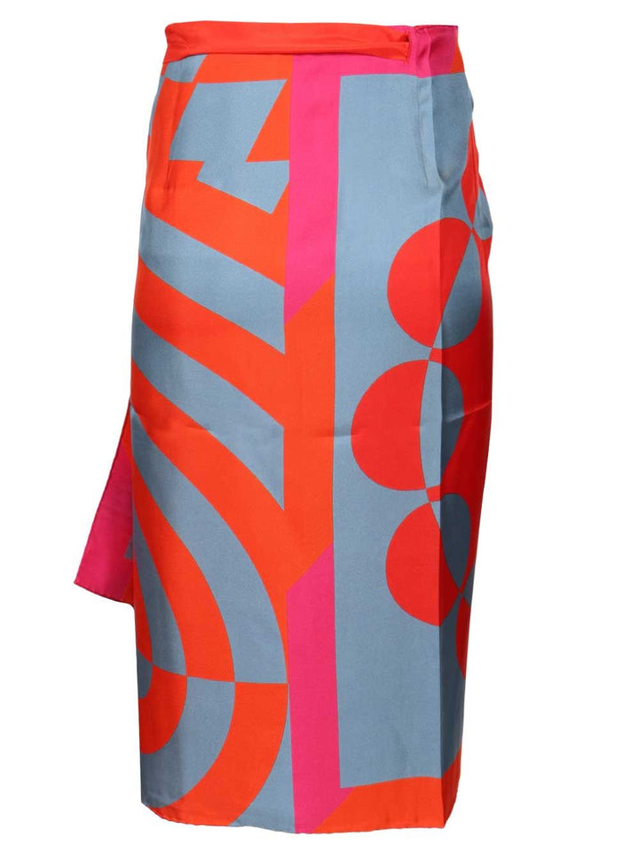 Dries Van Noten Scarfy Skirt Pareo Geometric Print Skirts - Multicolor | 5636c32f6e5107bd9b3485e228543c3f233c0498