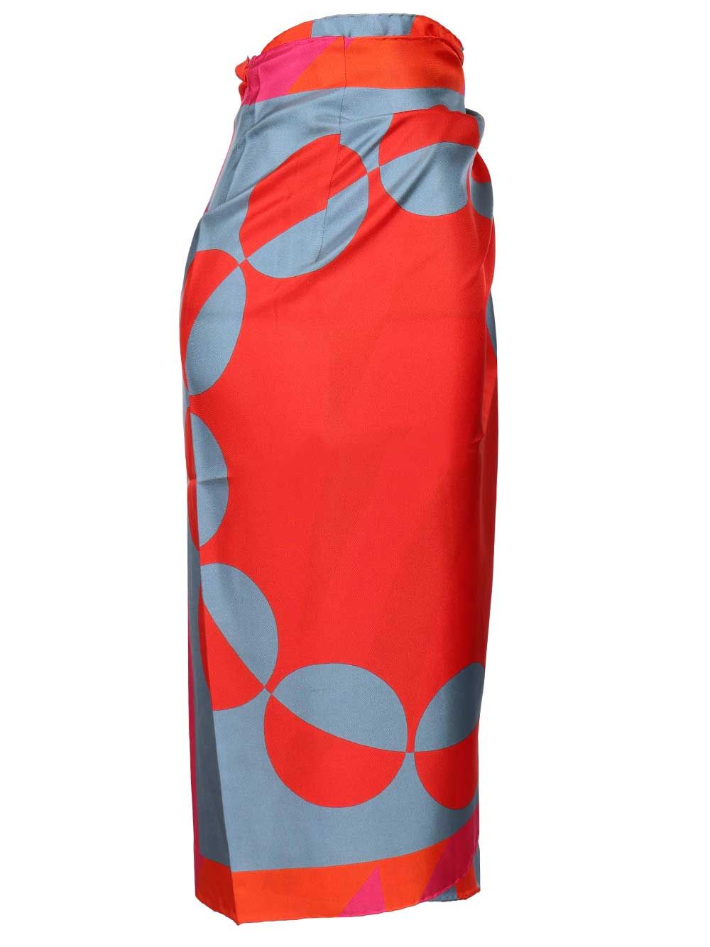 Dries Van Noten Scarfy Skirt Pareo Geometric Print Skirts - Multicolor | f901d026a3f857b5a7ecf01f20548b24de157236
