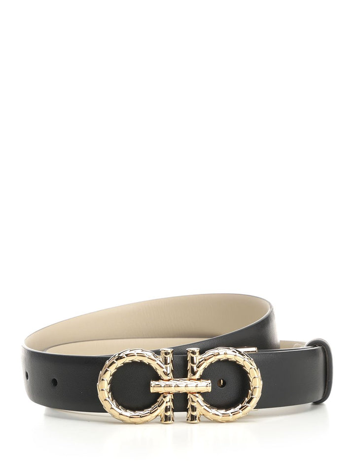 Ferragamo Reversible And Adjustable Gancini Belt Belts - Black | b4eb958cfde1447b0180bf520a50d73a00836851