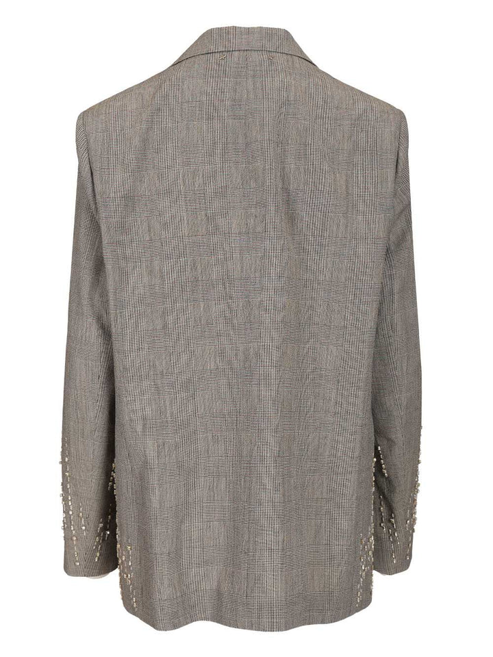 Golden Goose Deluxe Brand Prince Of Wales Blazer With Crystals Jackets - Grey | c5aa316f88d3899c54f8a8284f25c97080901da0