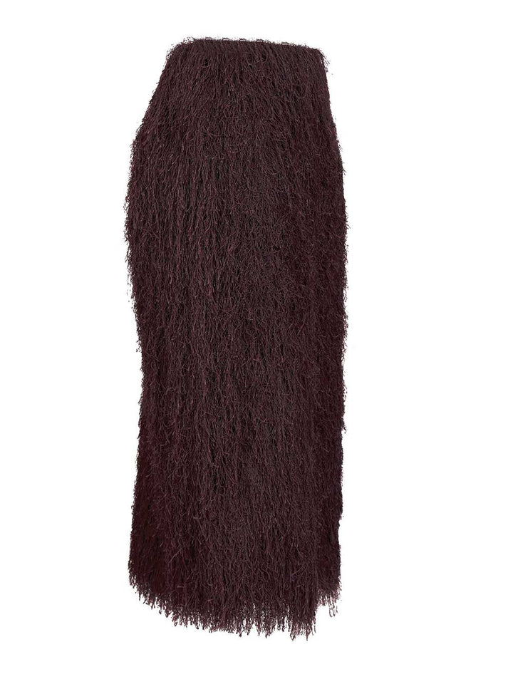 Dries Van Noten Sokna Skirt With Fringe Skirts - Violet | a18e96708bcd13c5e38ddd60114363941f044023