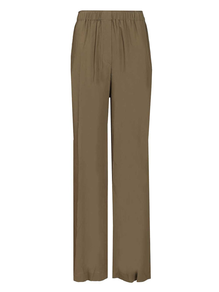 Federica Tosi Crêpe De Chine Trousers - Green | bd58669319fae8405b98dfafd3f670d352b4c898