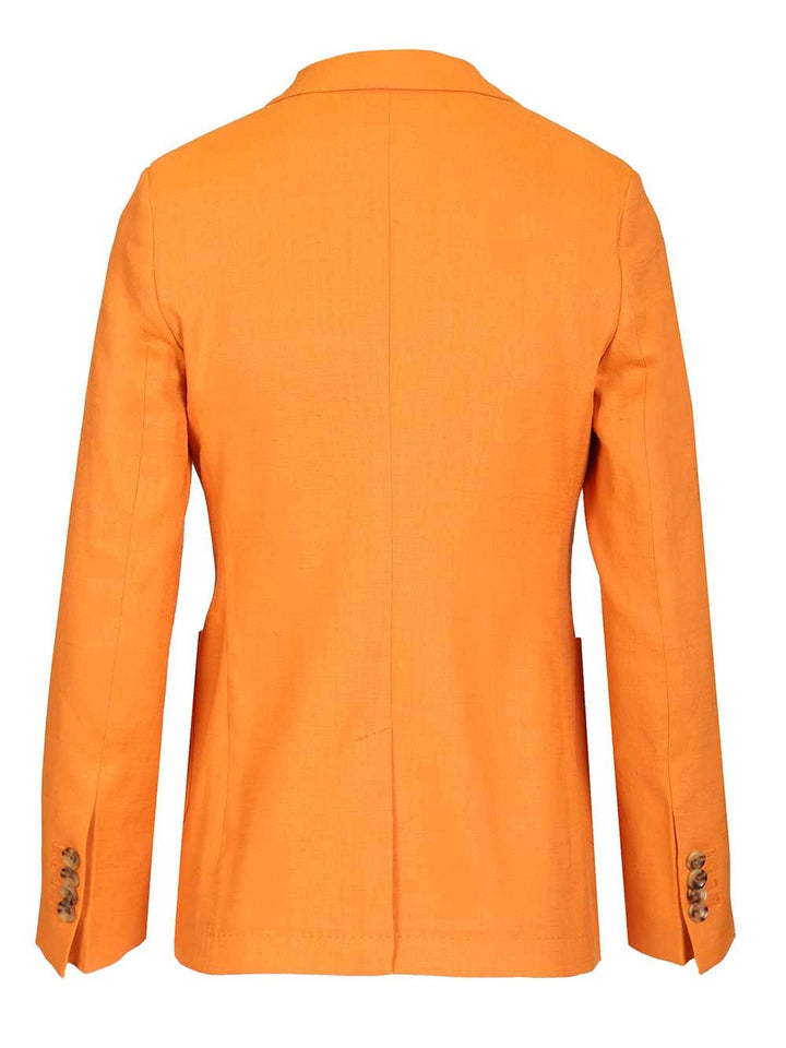 Latorre Single-Breasted Linen Blend Blazer Jackets - Orange | b7878baecf1f1e99cd5d37a49d338126e53f70e2