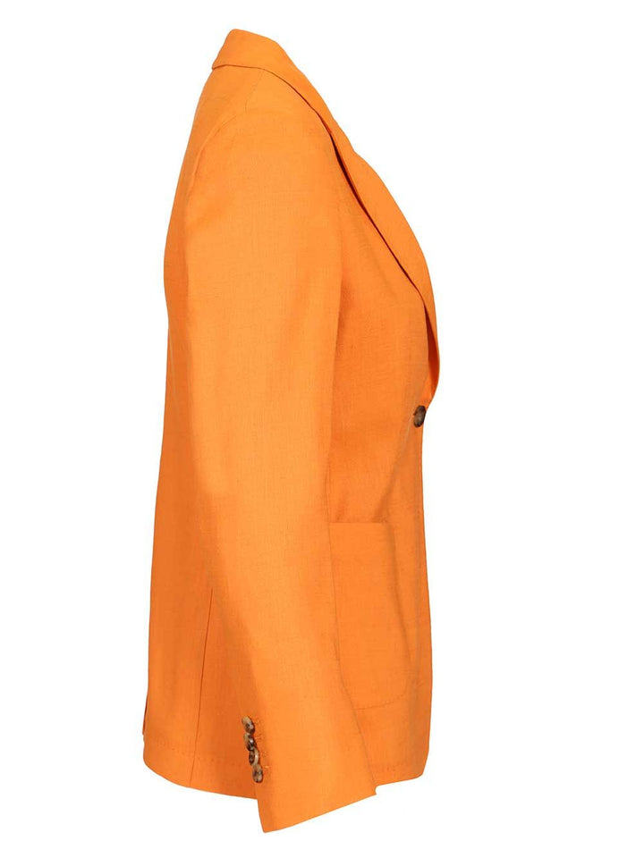 Latorre Single-Breasted Linen Blend Blazer Jackets - Orange | c738f0deda197fafa0d1fbe8fb3ed432b946b13c