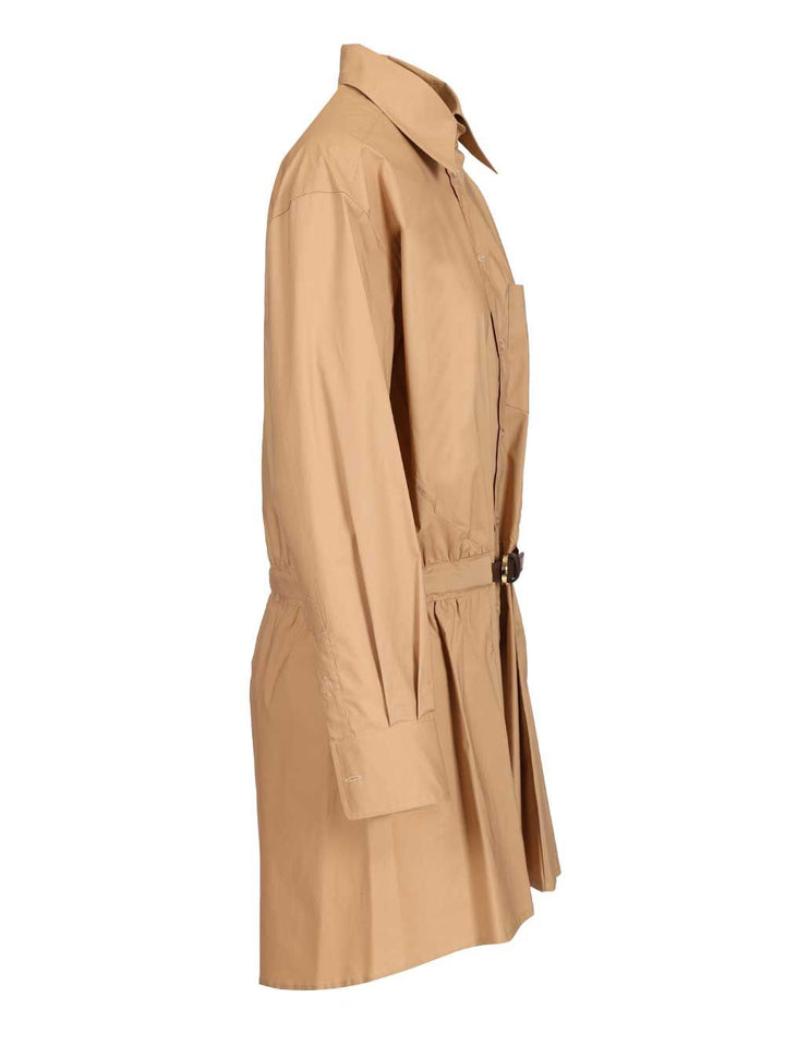 Federica Tosi Abito In Popeline Con Cintura In Pelle Dresses - Beige | 0bec3528c36d9cd4994cdf34831e0a8b045c31d8