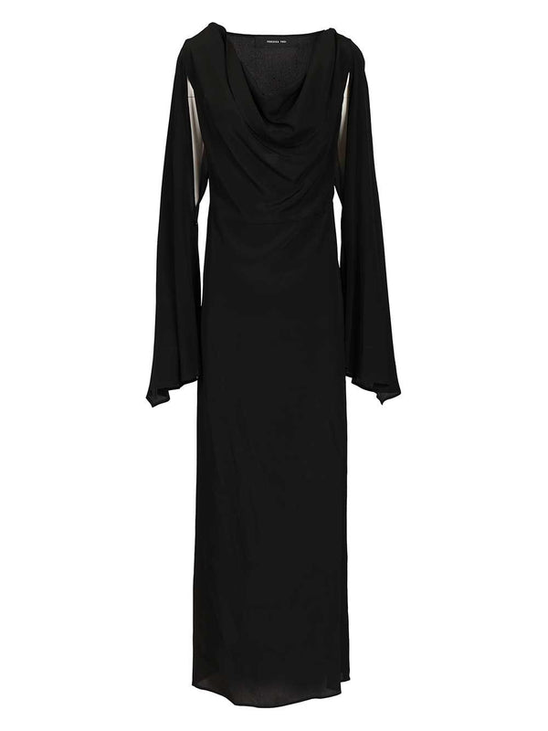Long Draped Dress Dresses Black