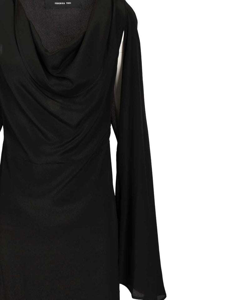 Federica Tosi Long Draped Dress Dresses - Black | 3f1c63dd07e5779a65e0d24838395b7cf4a6c03b